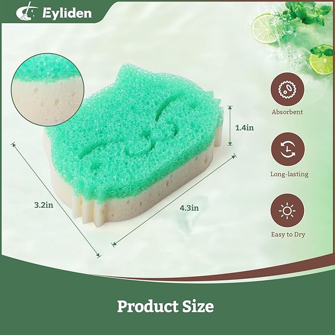 Eyliden 6 Pack Scrub Sponge - Image 6