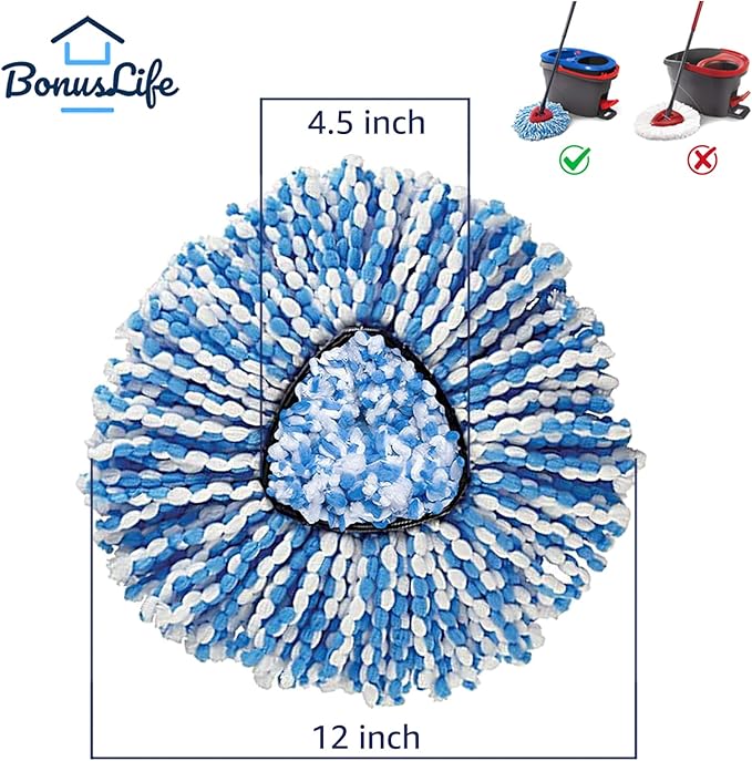 BonusLife 8-Pack Mop Head for O-Ceda RinseClean Spin Mop Refill 2-Tank System - Image 3