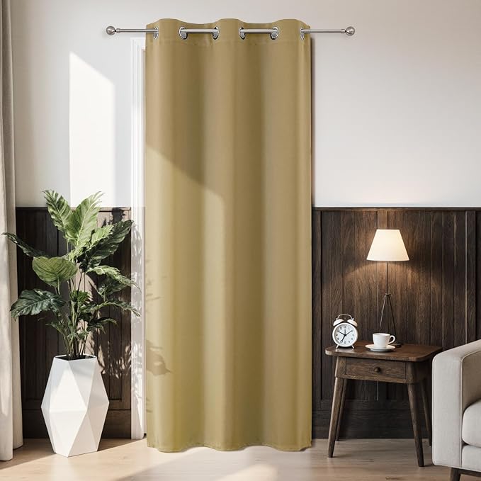 Joydeco Blackout Door Curtain for Doorway Privacy 78 Inches Long, Grommet by JOYDECO