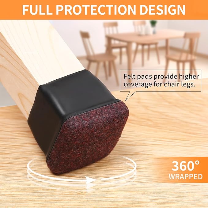 Ezprotekt 24 Pcs Square Chair Leg Floor Protectors - Image 3