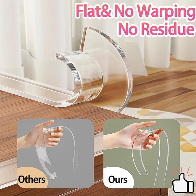Clear Soft Corner Protectors for Furniture Strip, 1.6in x 13FT, Sharp Edge & - Image 5