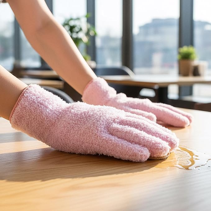 Grevosea 3 Pairs Microfiber Gloves Household Cleaning Glove Plant Dusting Glove - Image 7