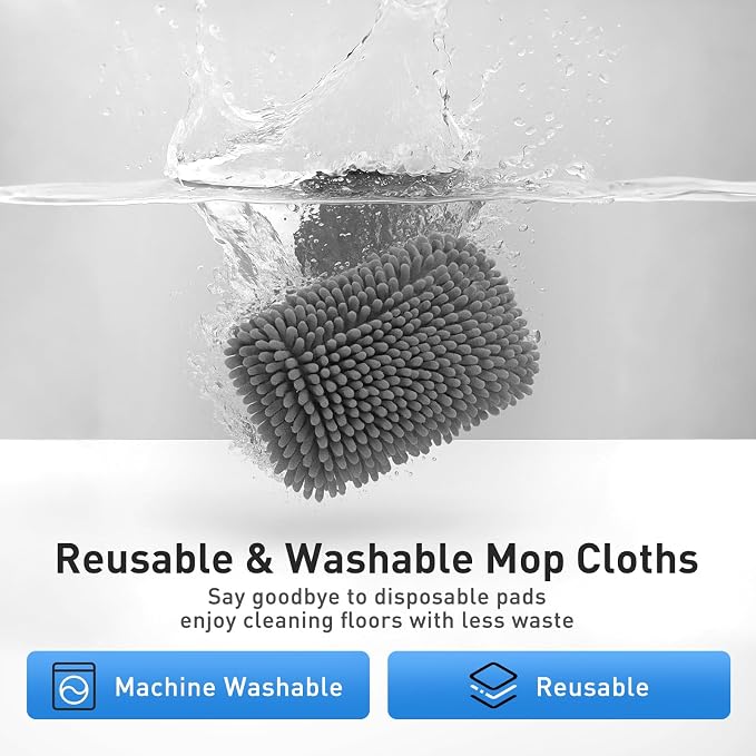 6PCS Reusable Mop Pads Fit for Flat Mops, Chenille Mop Refill Pads Washable Mop - Image 4