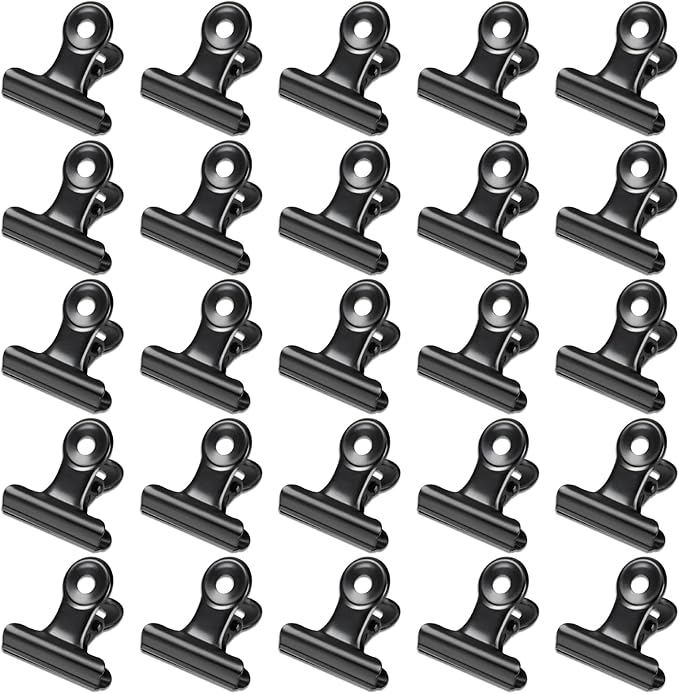 30 Pack Bulldog Clips 0.87 Inch Small Hinge Paper Clips Metal Hinge Clips by Orcielo