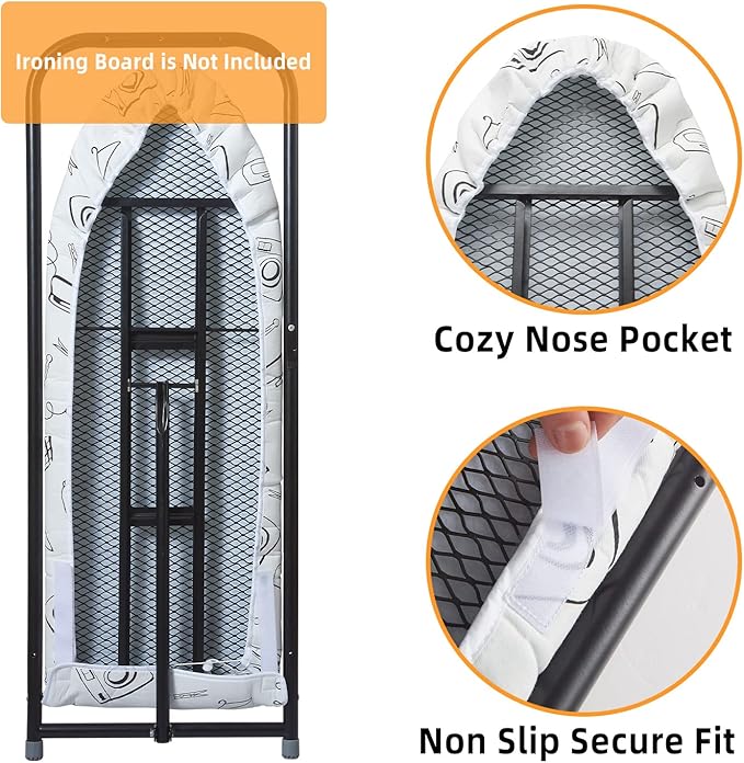 Over The Door Ironing Board Cover 13 x 37 inch, Small Iron Board Cover w Heat - Image 4