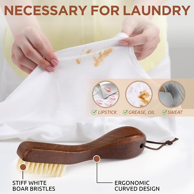 TAKAVU Laundry Stain Brush Set of 2 – Clothes Cleaning Brushes - Image 3