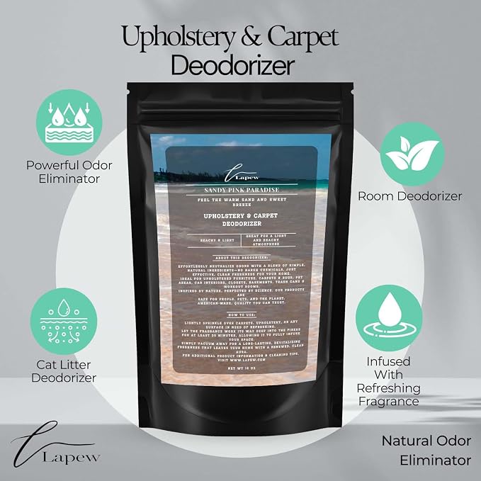 Sandy Pink Paradise Carpet Freshener Powder 16 oz | Powerful Odor Eliminator - Image 4