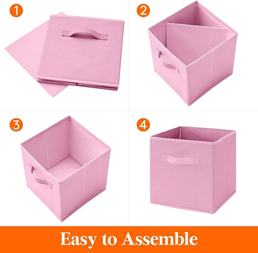 Lifewit 12 Packs Storage Cubes, 11 Inch Cube Storage Bins, Foldable Decorative - Image 2