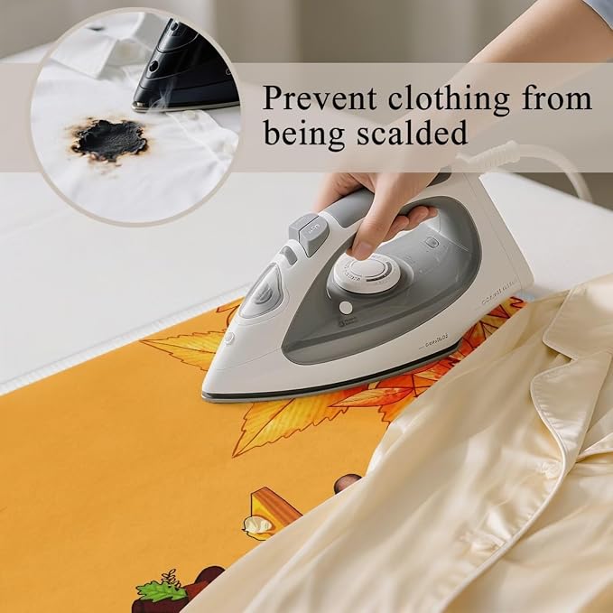 Yellow Ironing Mat Pumpkin Ironing Board Pad Heat Resistant, Quilting & Travel - Image 5