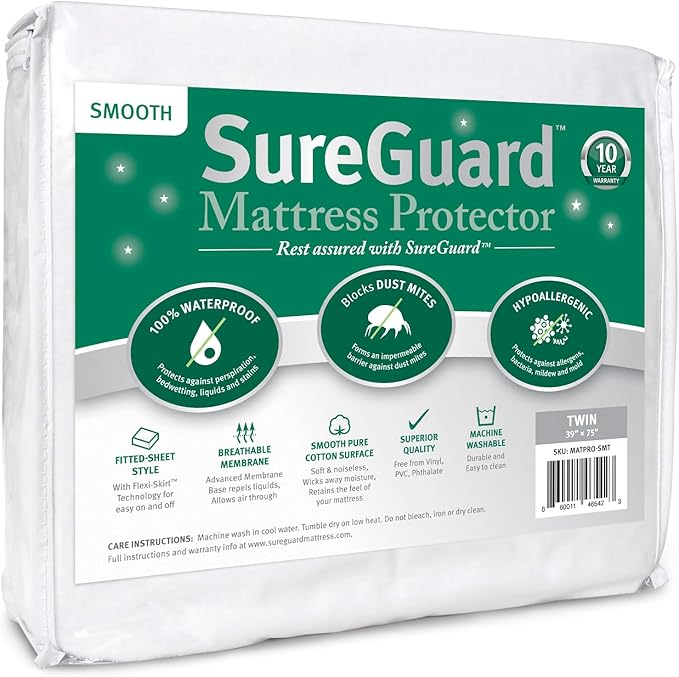 SureGuard Twin Size Mattress Protector by SureGuardMattressProtectors