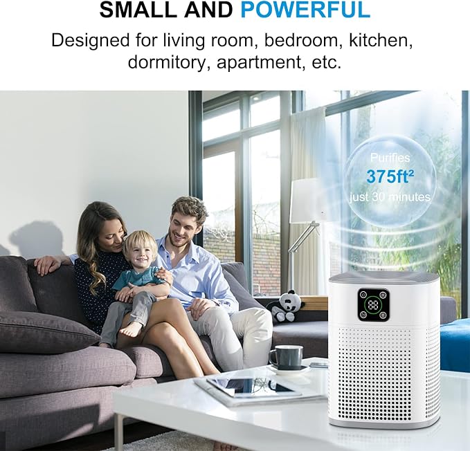 2 Pack Air Purifiers for Home Bedroom up to 650ft², Honeyuan H13 HEPA Air - Image 4