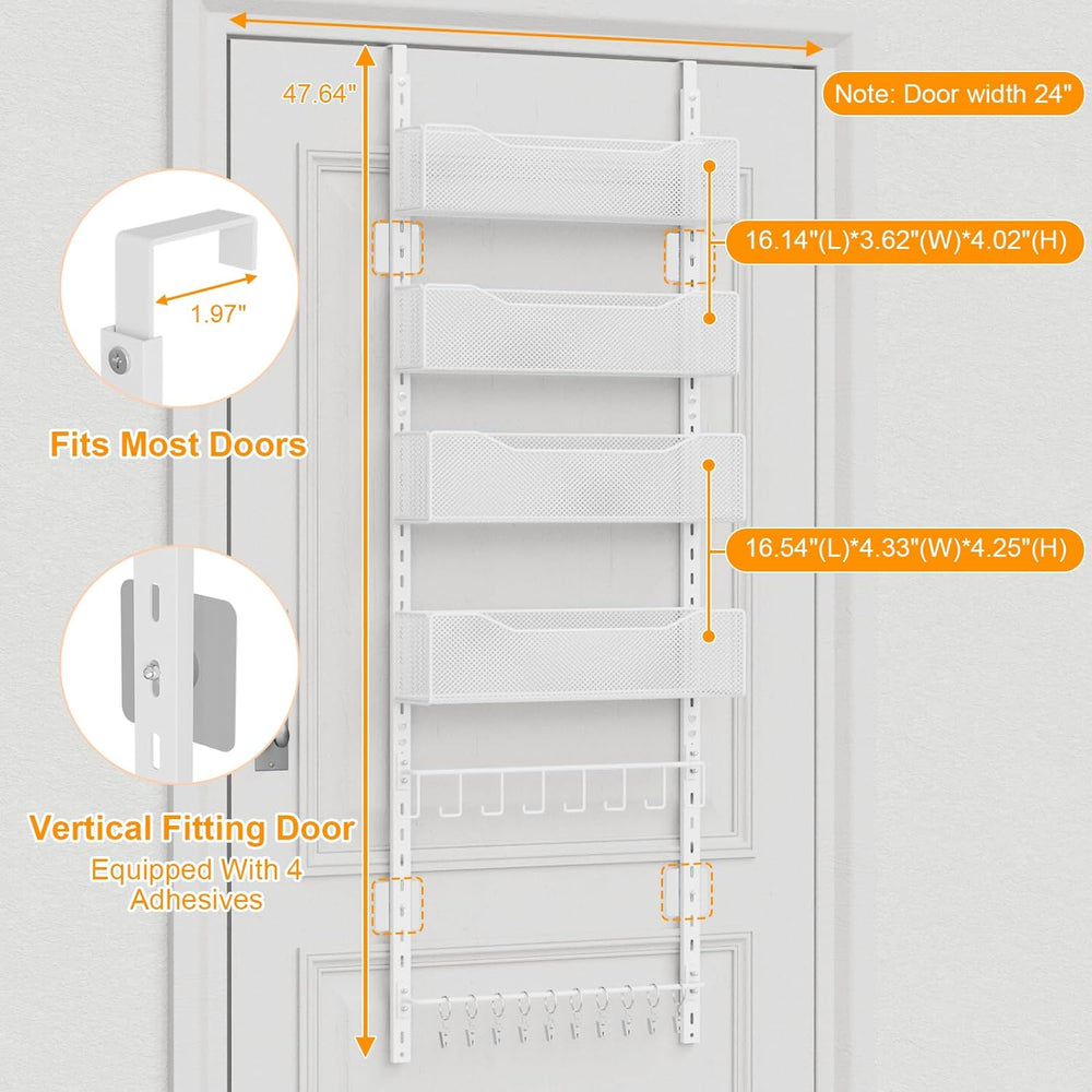 Over the Door Organizer, 2 in 1 Metal Hanging Closet Organizer & Hat Rack...