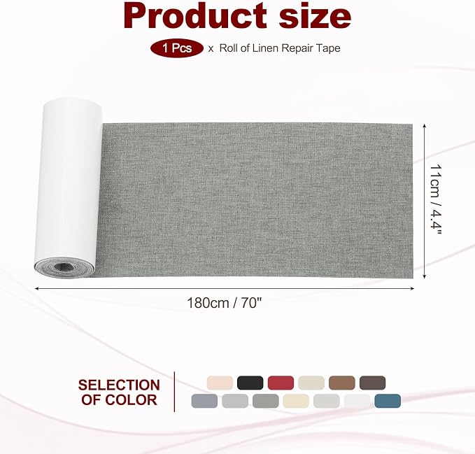 PATIKIL 70x4.4 Inch Linen Repair Tape, Repair Fabric Patch Self Adhesive Couch - Image 2