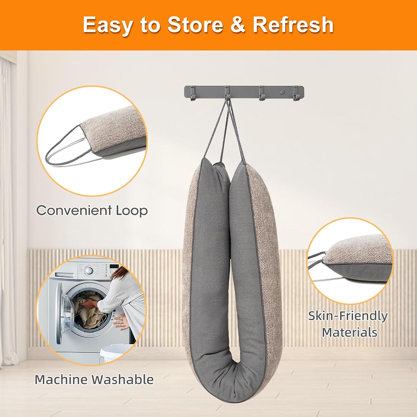 Weighted Door Draft Stopper, Beige, 38inch | Under Door Noise Blocker, Front Door Insulation, Weatherproof Strip, Energy Efficient