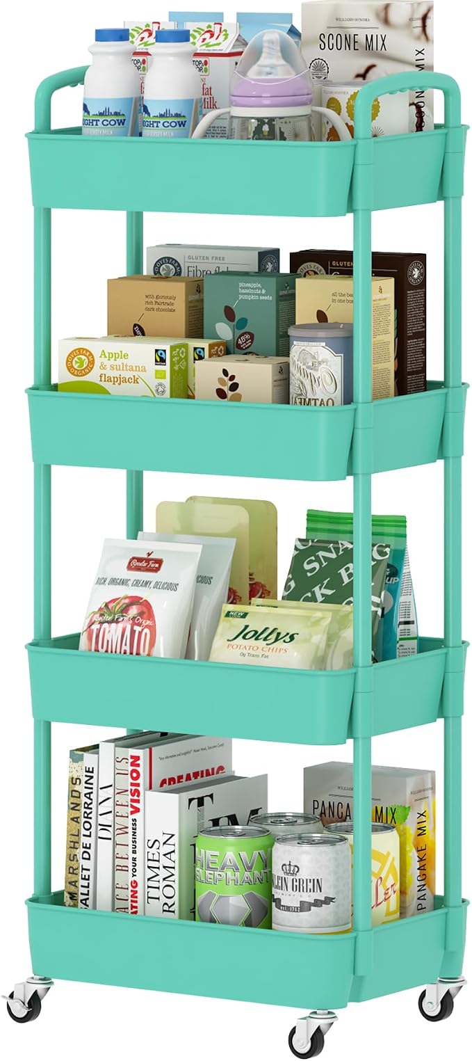 Sywhitta 4-Tier Plastic Rolling Utility Cart by haseverythingyouneed