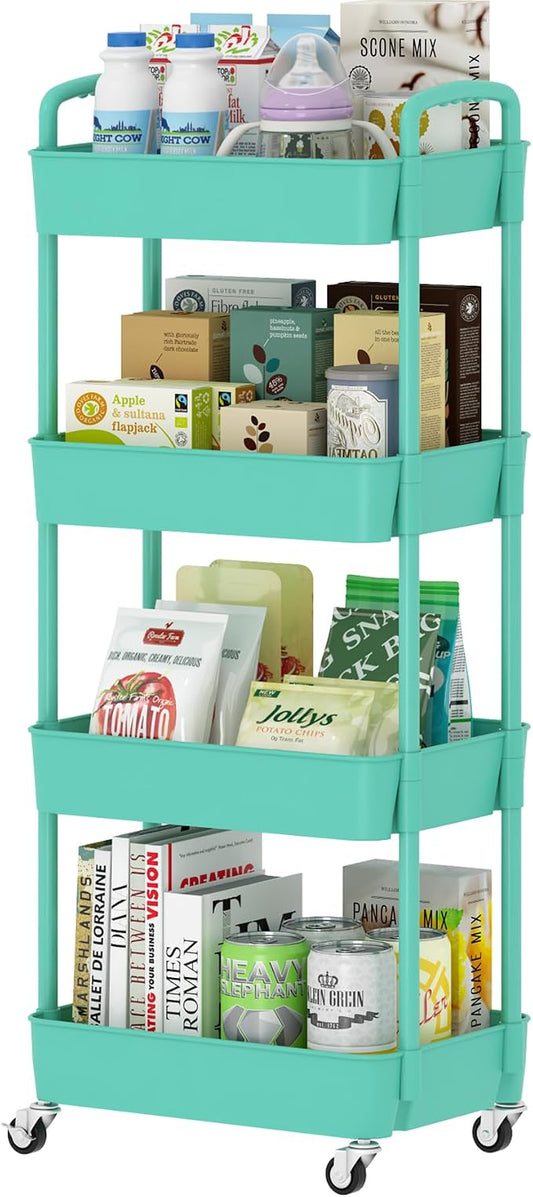 Sywhitta 4-Tier Plastic Rolling Utility Cart by haseverythingyouneed