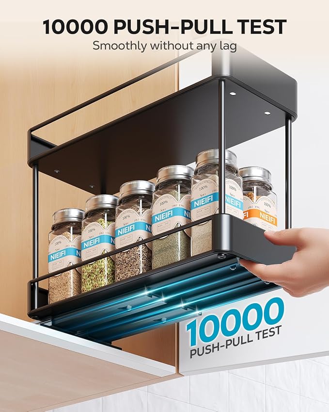 Nieifi Spice Rack Organizer for Cabinet, Vertical Spice Rack Pull Out, - Image 3