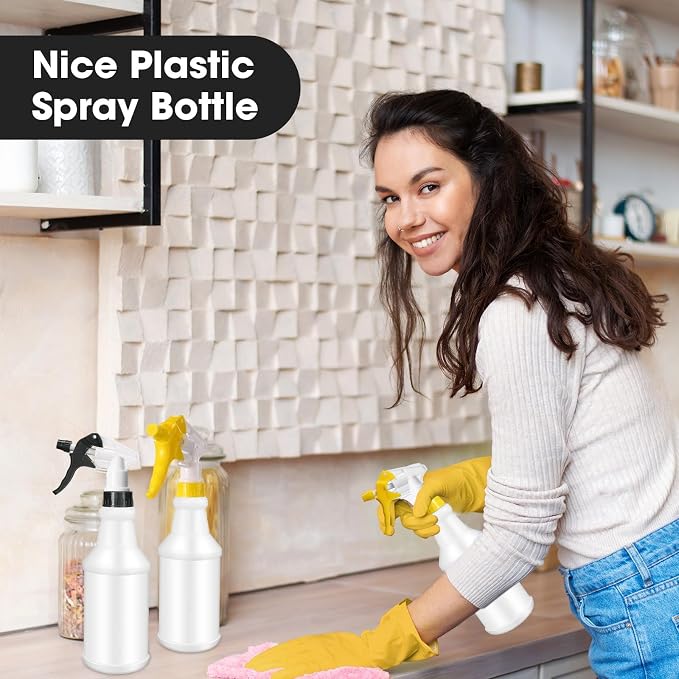 Eccliy 12 Pcs 16 Oz Plastic Spray Bottle, Adjustable Empty Reusable Sprayer - Image 7