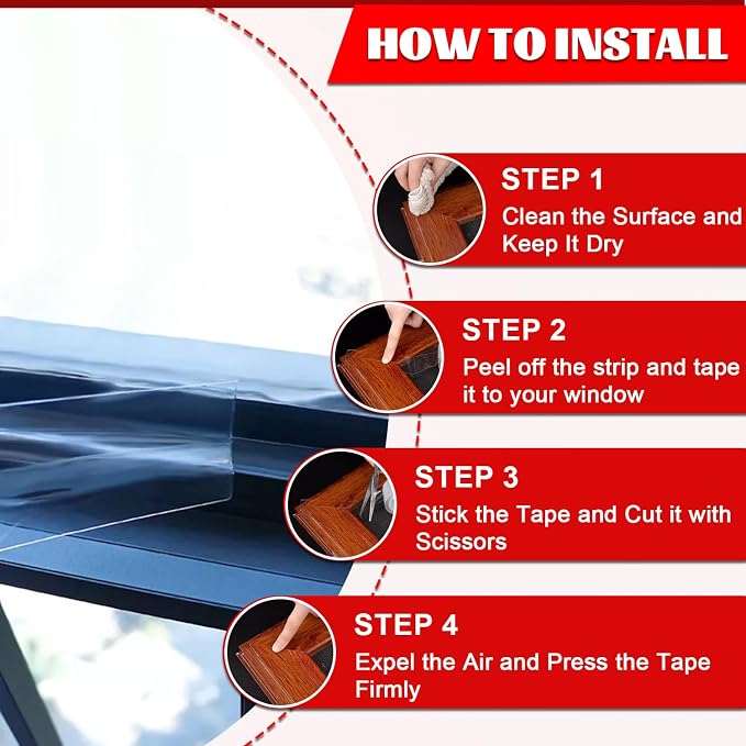 Transparent Window Weather Sealing Tape 2 Inch x 16.5 FT Weather Stripping - Image 6