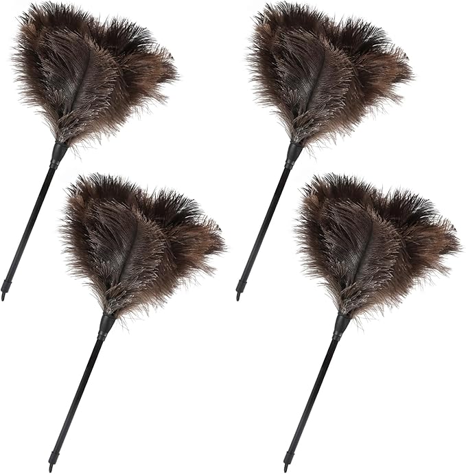 Ostrich Feather Duster-14.9 Inch Mini Natural Feathers Dusters by FeelFunFeather