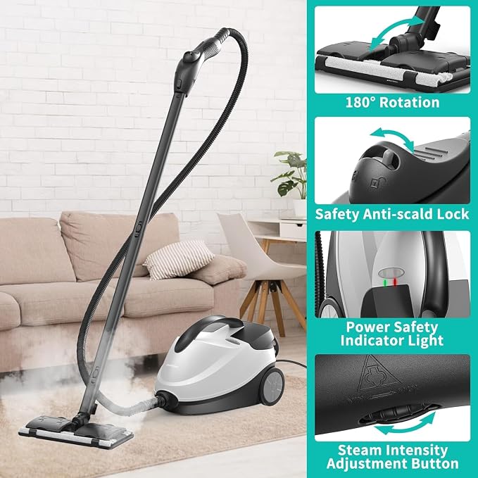 Steam Cleaner, Fast 50S Heat-Up Refill Anytime, 293°F/70 PSI Powerful - Image 6