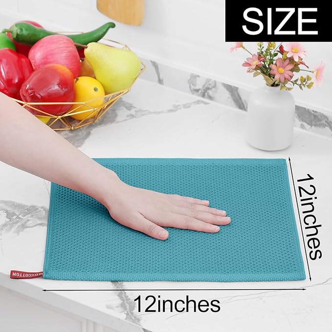 Homaxy 100% Cotton Waffle Weave Kitchen Dish Cloths, Ultra Soft Absorbent Quick - Image 5