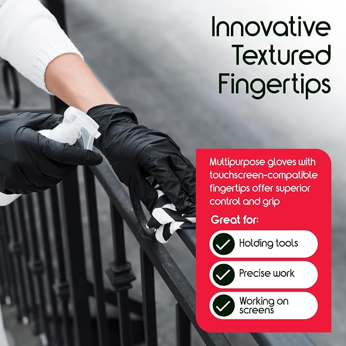 Inspire Black Nitrile Gloves | THE ORIGINAL Quality Black Gloves Disposable - Image 4
