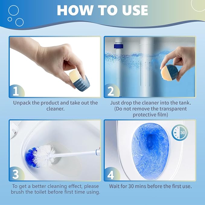 Toilet Bowl Cleaner Tablets, Automatic Toilet Bowl Cleaners, Long-Lasting - Image 4