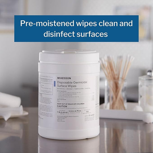 McKesson Germicidal Wipes Disinfecting Wipes, Alcohol Cleaning Disinfectant - Image 2