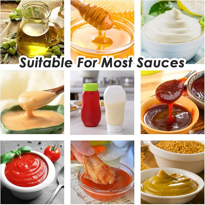 Condiment Squeeze Bottles for Ketchup Hot Sauce Liquids Oil - Image 5