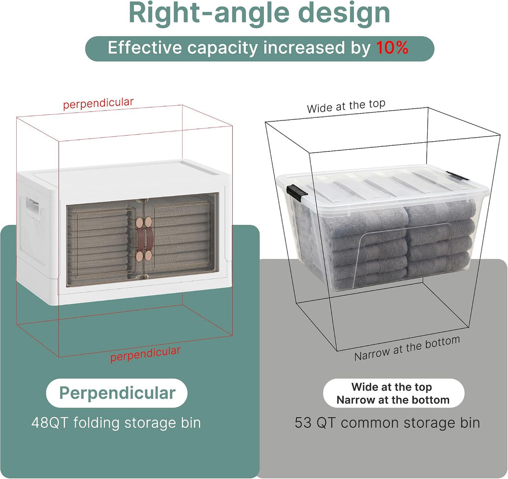 UAMFURI 192QT Lockable Plastic Storage Bins, 4 Pack Collapsible Cabinets