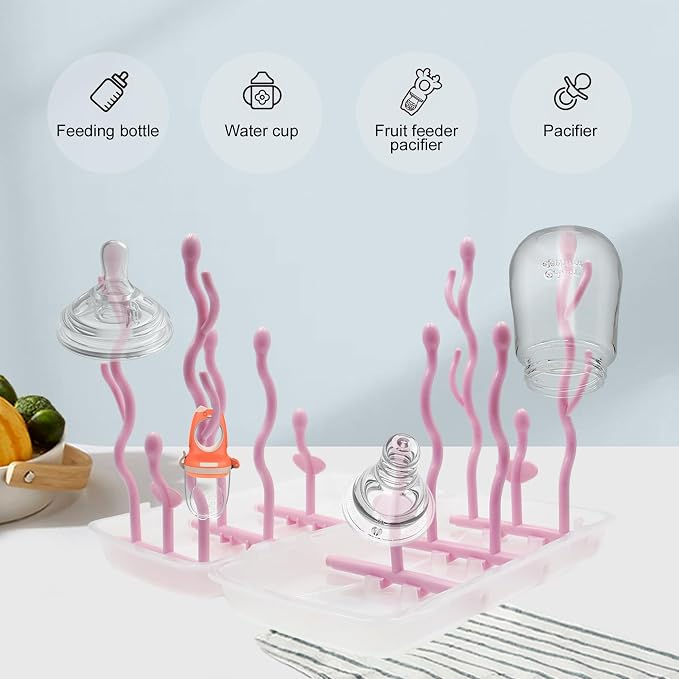Travel Baby Bottle Drying Rack, Foldable Portable Bottle Drying Rack, Holds Up - Image 5
