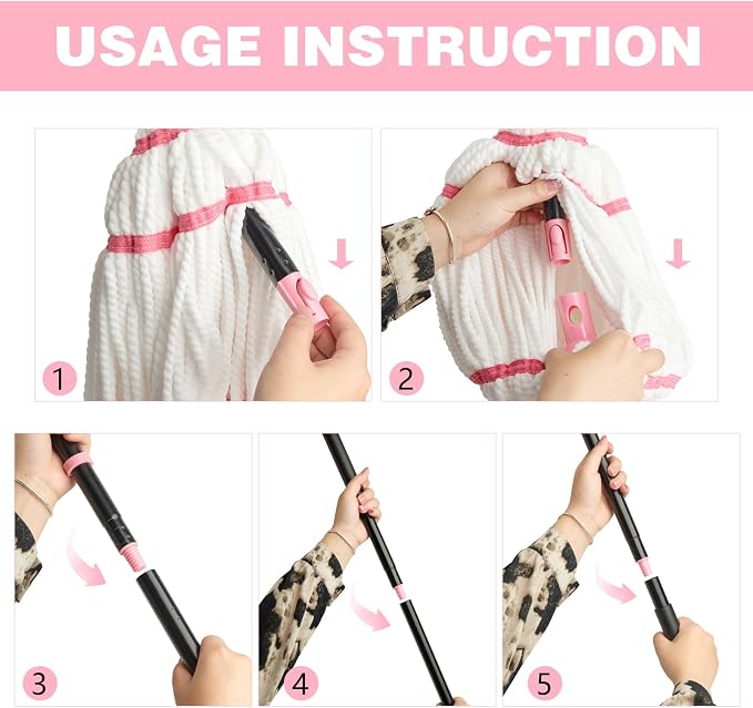 Self-Wringing Twist Mop for Floor Cleaning, 57” Long Handle Heavy Duty - Image 7