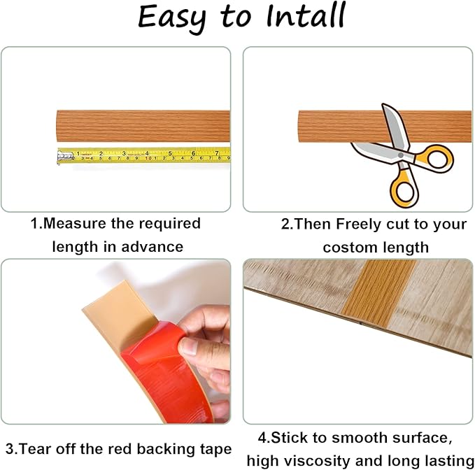 Floor/Door Flat Transition Strip & Self Adhesive Vinyl Edge Trim - Image 5