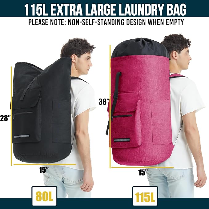 Laundry Bag Extra Large 115L，Laundry Backpack - Image 2