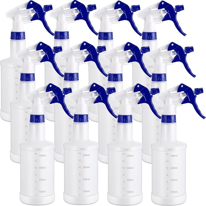 Eccliy 12 Pcs 16 Oz Plastic Spray Bottle, Adjustable Empty Reusable Sprayer by Eccliy