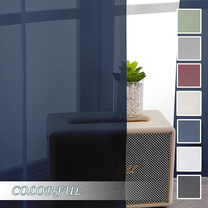 Chyhomenyc Sheer Curtains 72 Inch Length Set of 2, Rod Pocket Voile Drapes - Image 9