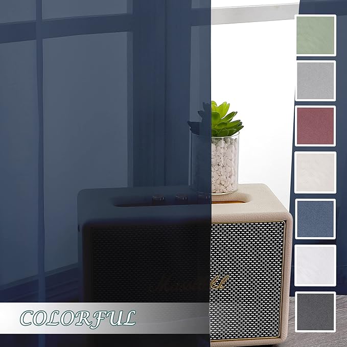Chyhomenyc Voile Sheer Curtain Panels 45in Long 2 Pack, Short Bathroom Window - Image 7
