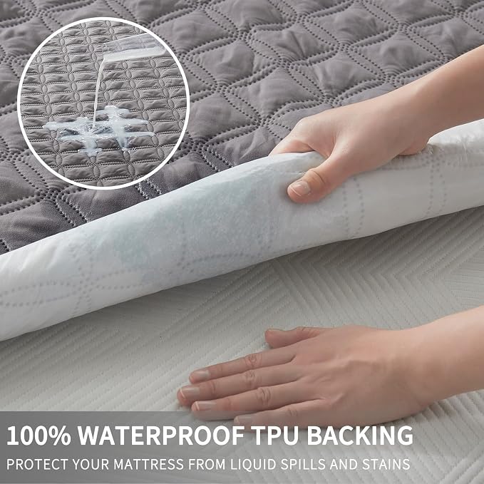 BEDLORE Waterproof Mattress Protector, Noiseless Queen Size Mattress Pad - Image 2