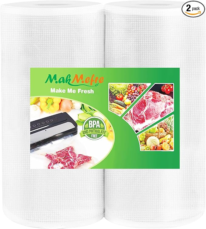 MakMeFre 2Pack 8x50 Vacuum Sealer Bags Rolls by MakMeFreDirect