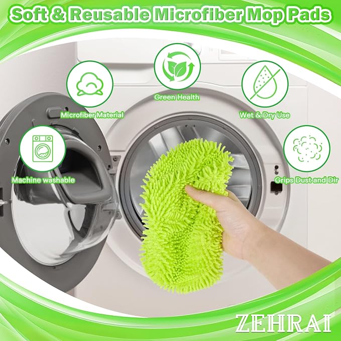 6Pcs Reusable Microfiber Mop Pads Compatible - Image 5