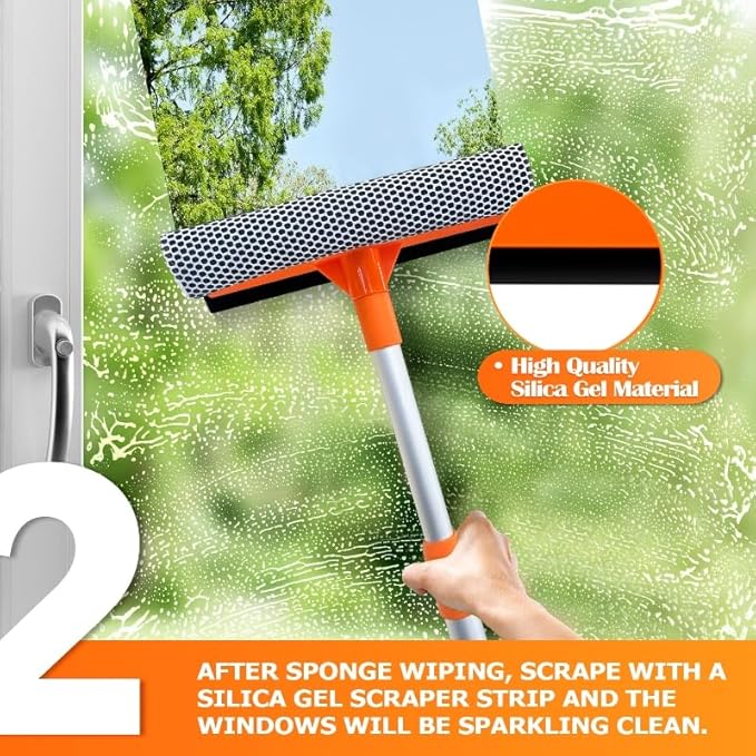 Squeegee for Window | 2-in-1 Window Cleaner Sponge and Soft Rubber Strip - Image 5