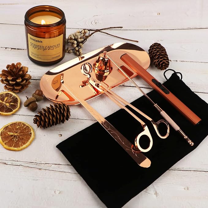 5 in 1 Candle Accessory Set, Candle Wick Trimmer Cutter, Candle Snuffer & - Image 2