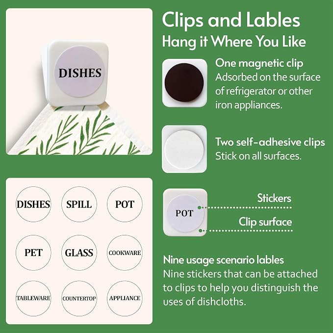 Swedish Dishcloths for Kitchen, 8 Pack Green Reusable Paper Towels - Image 7