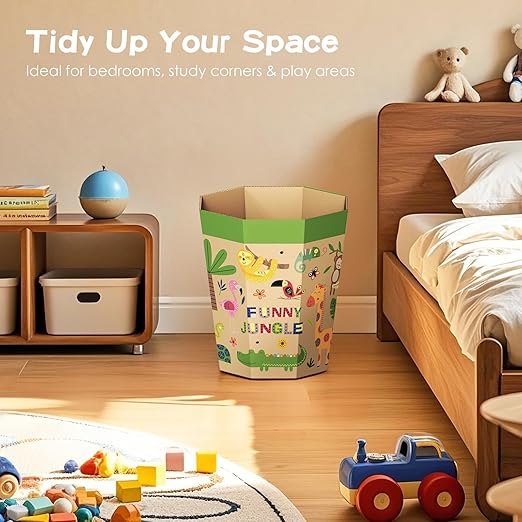 6-Pack Cardboard Trash Can – Foldable, Recyclable, Plastic-Free & Reusable - Image 6