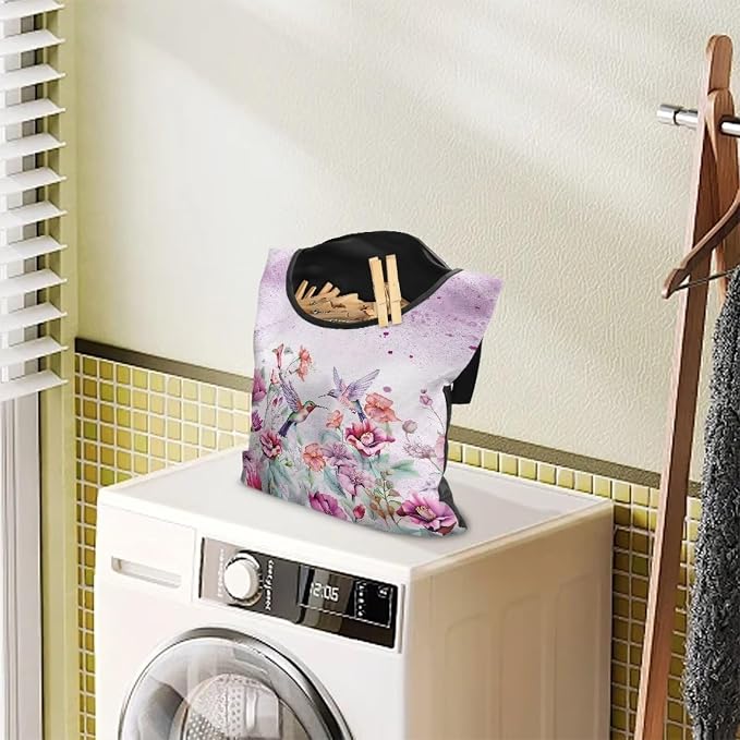 Hummingbird Adjustable Door-Hanging Laundry Clothespin Bag Clothespin Storage - Image 3