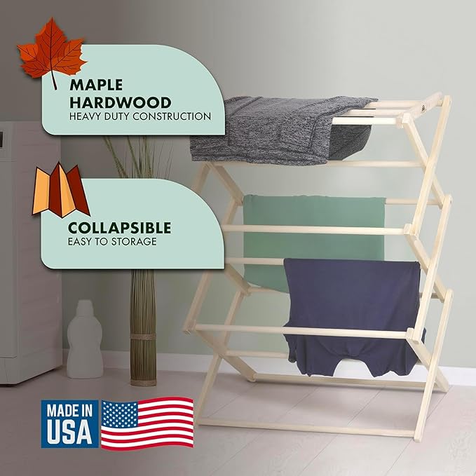 Pennsylvania Woodworks Premium American Maple Clothes Drying Rack - Image 7