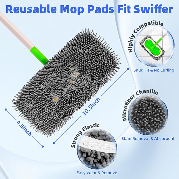 Reusable Microfiber Mop Pads Compatible - Image 3