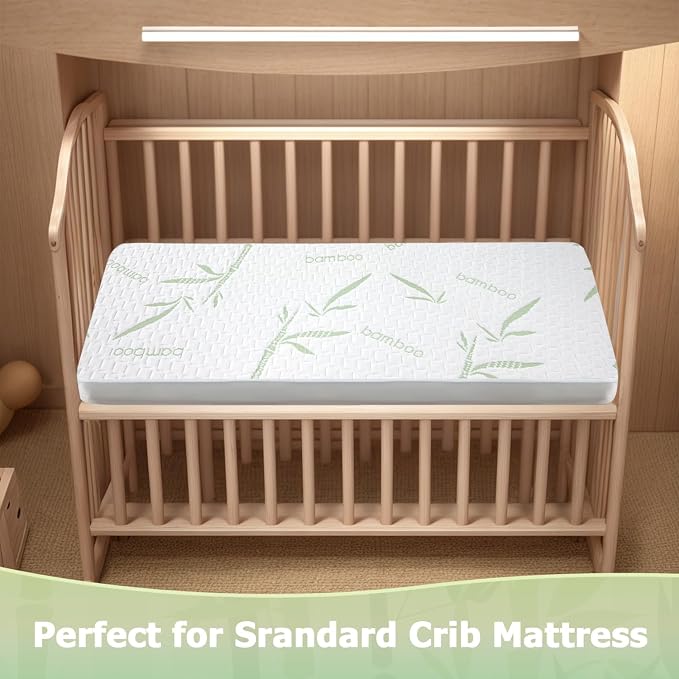 Mattress Protector Soft Crib Rayon Bamboo Waterproof Mattress Pad Cover - Image 4