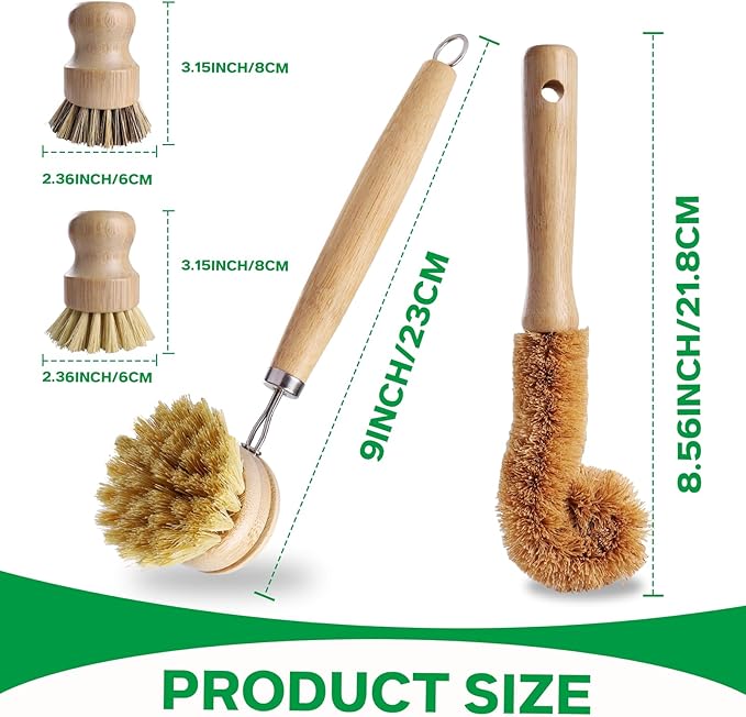 Bamboo Dish Brush Set - Image 2